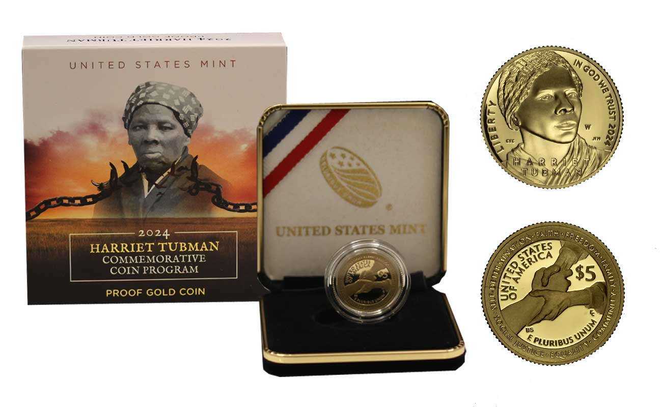 "Harriet Tubman" - 5 Dollari gr. 6,88 in oro 900/°°°