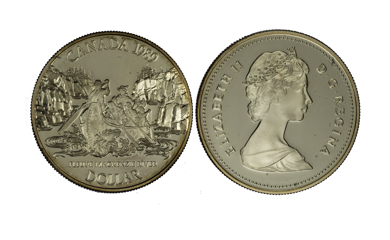 "Fiume Mackenzie" - Regina Elisabetta II - Dollaro gr. 23,32 in arg. 500/
