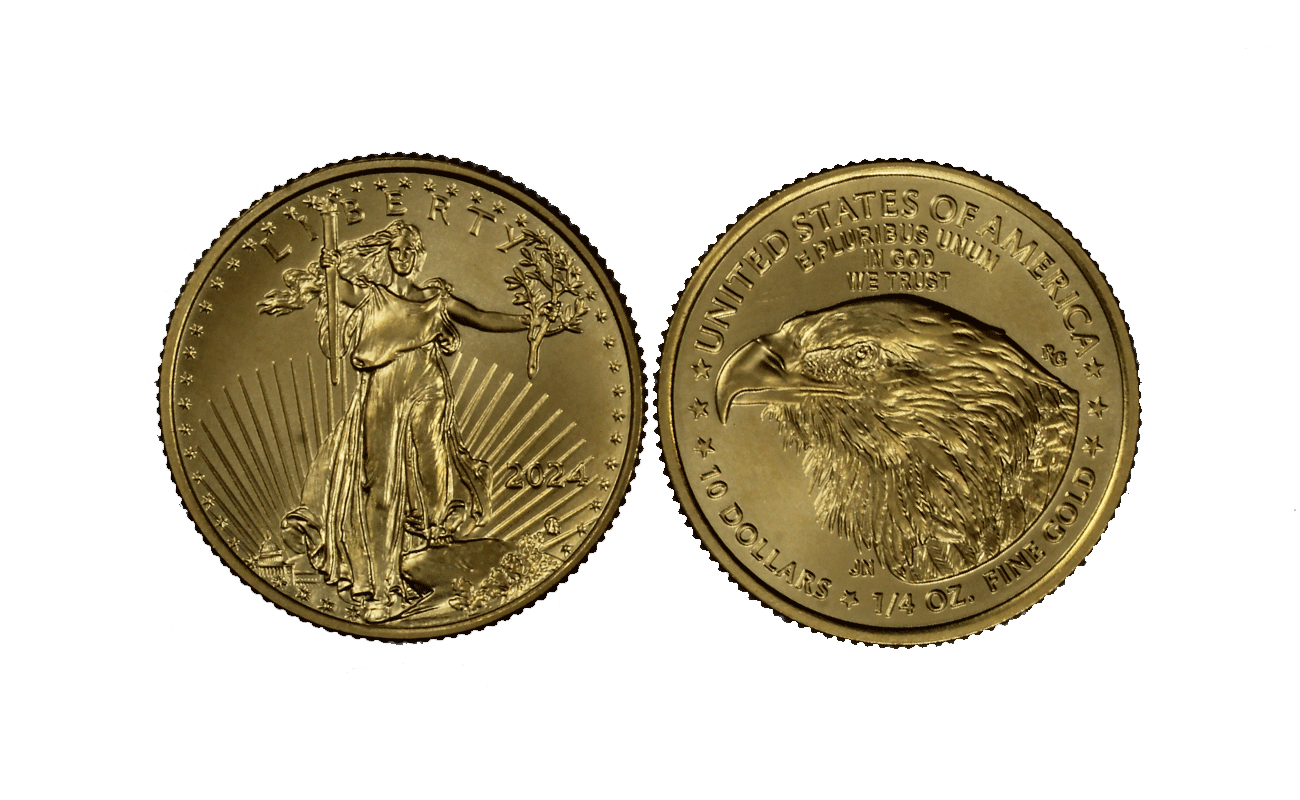 "American Eagle" - 1/4 di oncia gr. 8,48 in oro 917/