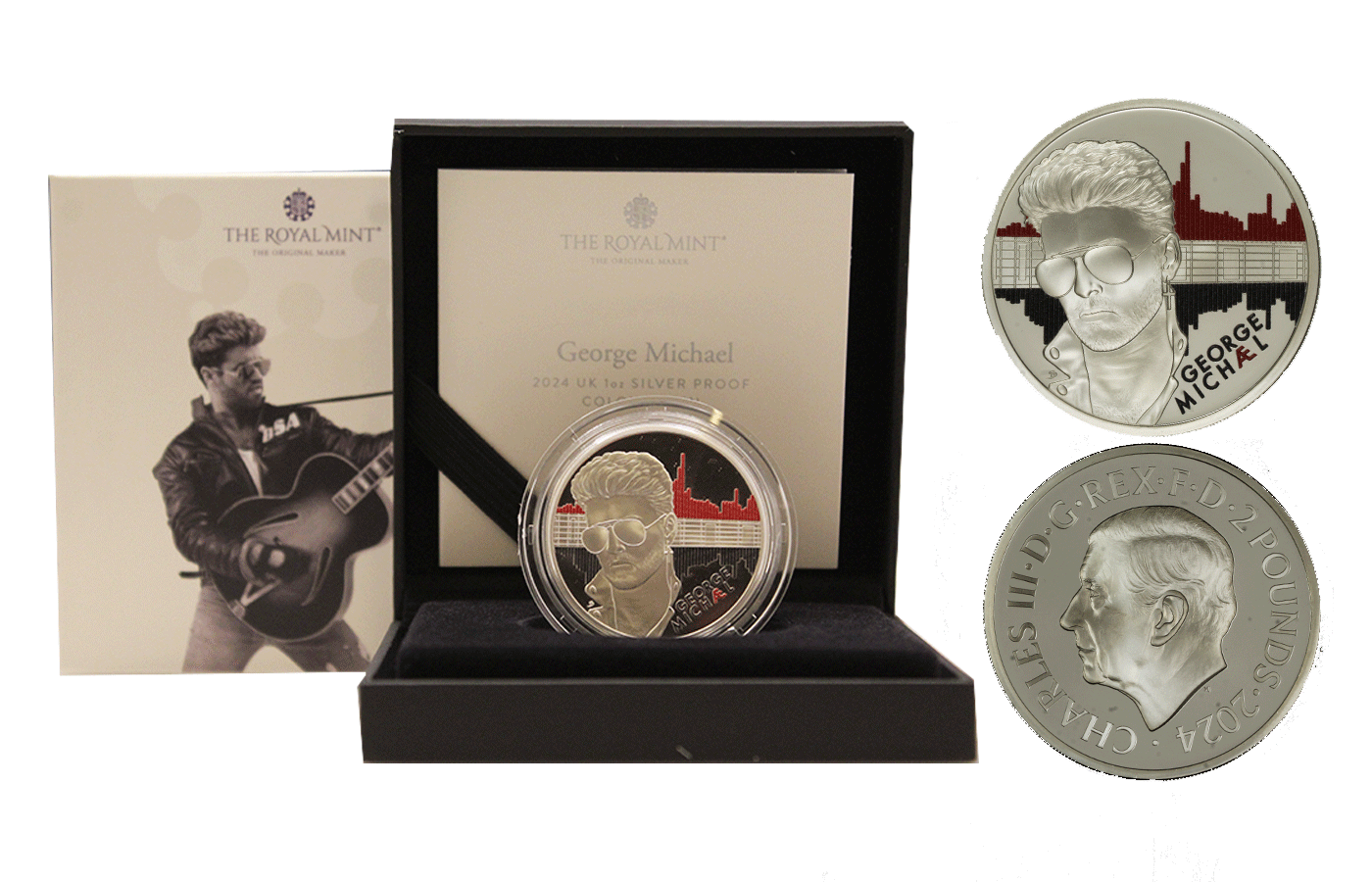 "Music Legends - George Michael" - Re Carlo III - 2 Pounds gr. 31,21 in arg. 999/ - Tiratura 3500 pezzi