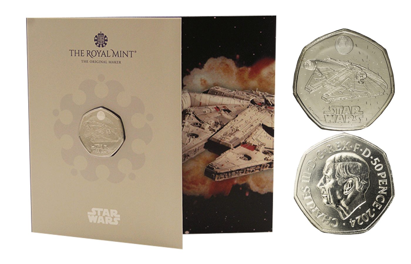 "Star Wars: Millenium Falcon" - Re Carlo III - 50 Pence -  In folder