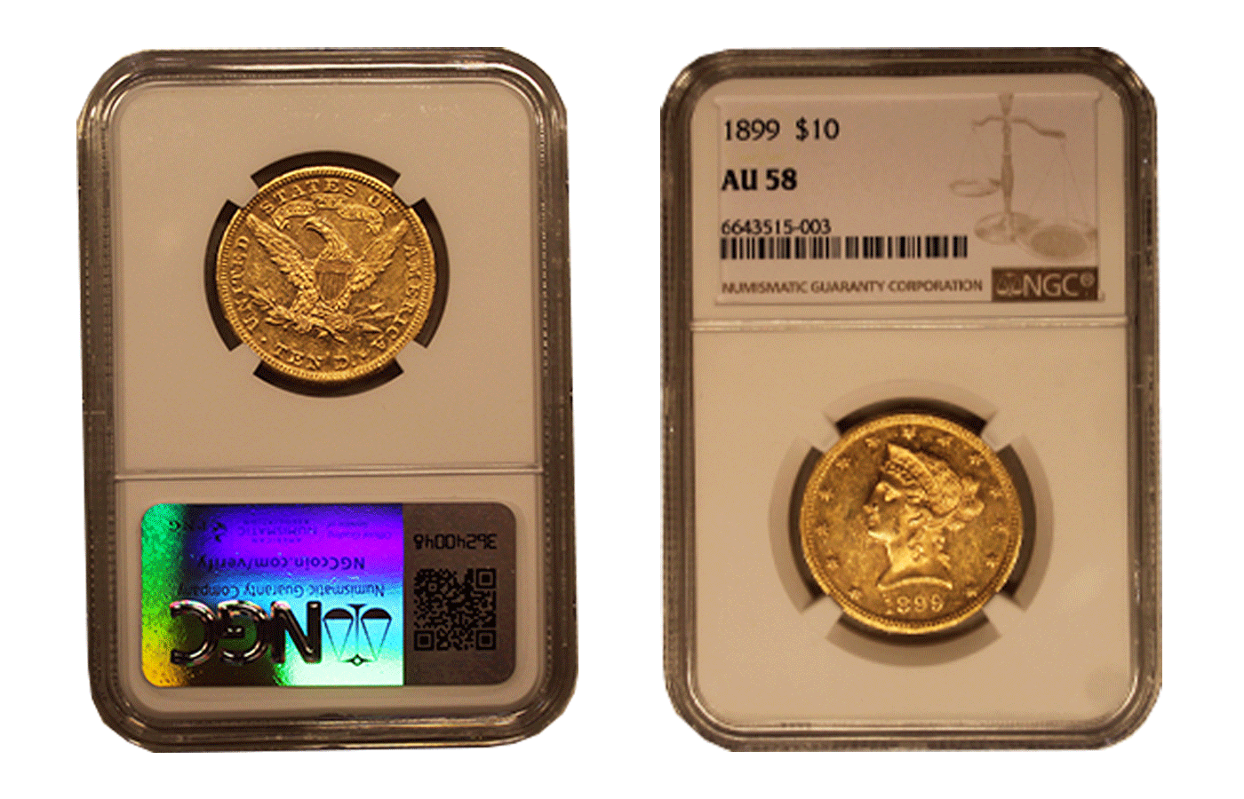 10 Dollari gr. 16,71 in oro 900/ - In Slab 