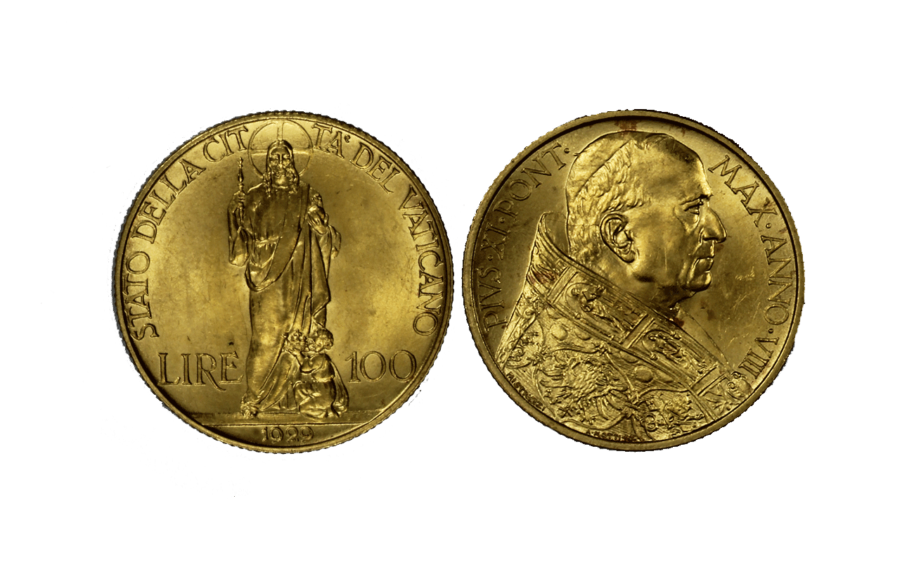 Papa Pio XI - 100 Lire gr. 8,80 in oro 900/