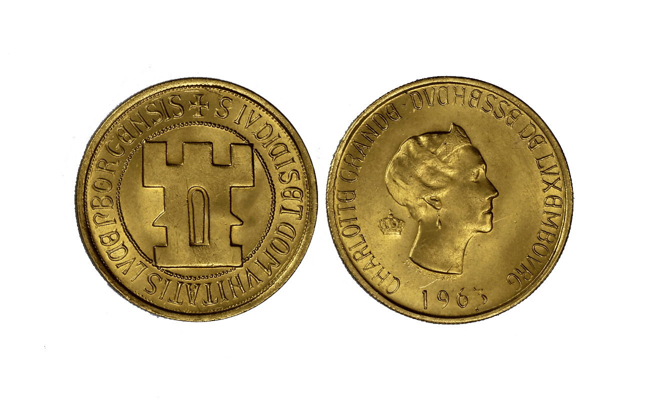 "100 Citt di Lussemburgo" - Granduchessa Carlotta - 20 Franchi gr. 6,45 in oro 900/