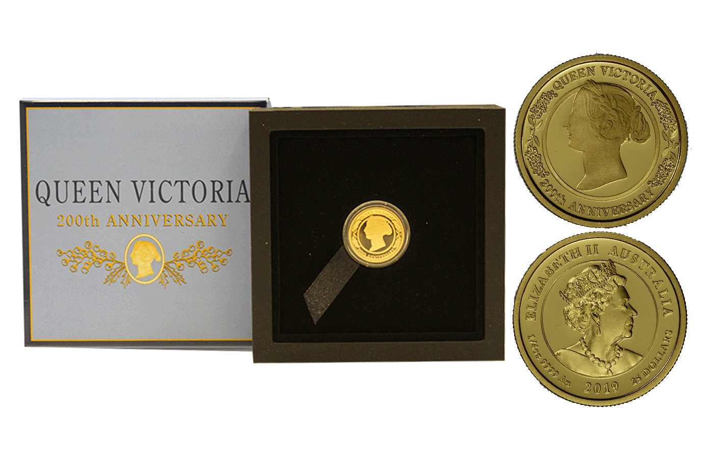 "200 Nascita della regina Vittoria" - Regina Elisabetta II - 25 Dollari gr. 7.77 in oro 999/ - Tiratura 750 pezzi