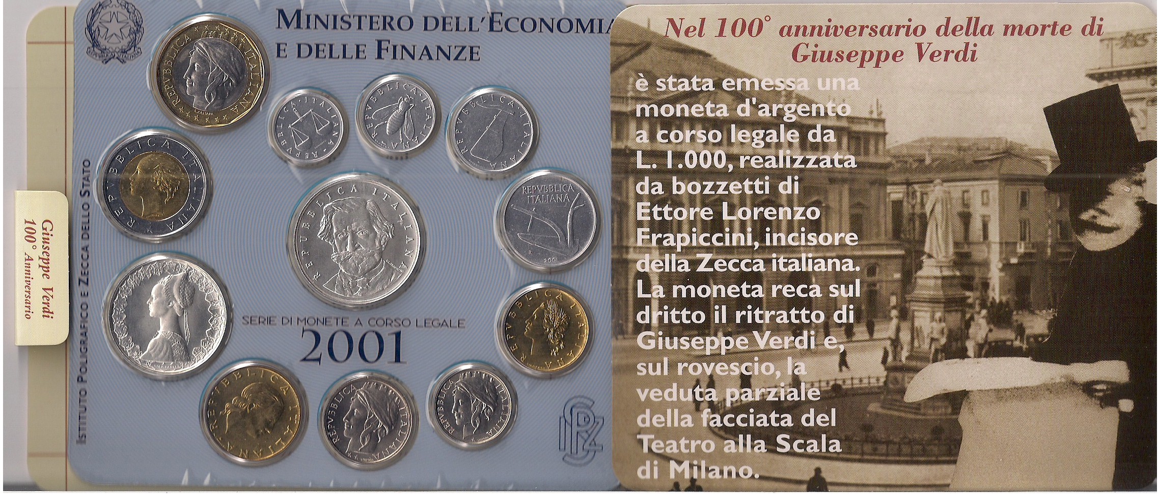 "Giuseppe Verdi" - Serie divisionale di 12 monete - In conf. originale
