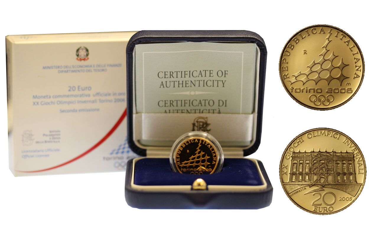 "Olimpiadi di Torino 2006 II serie" -  20,00 euro gr. 6,45 in oro 900/°°°  - PREZZO SPECIALE!!
