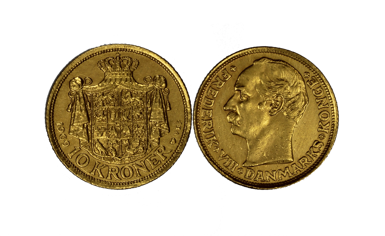 "Re Federico VIII" - 10 Corone gr. 4,48 in oro 900/